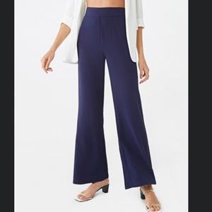 NWOT - F21 Navy wide-leg high-rise pants